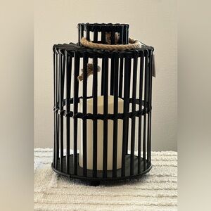 RACHEL ZOE Black Lantern LED Candle